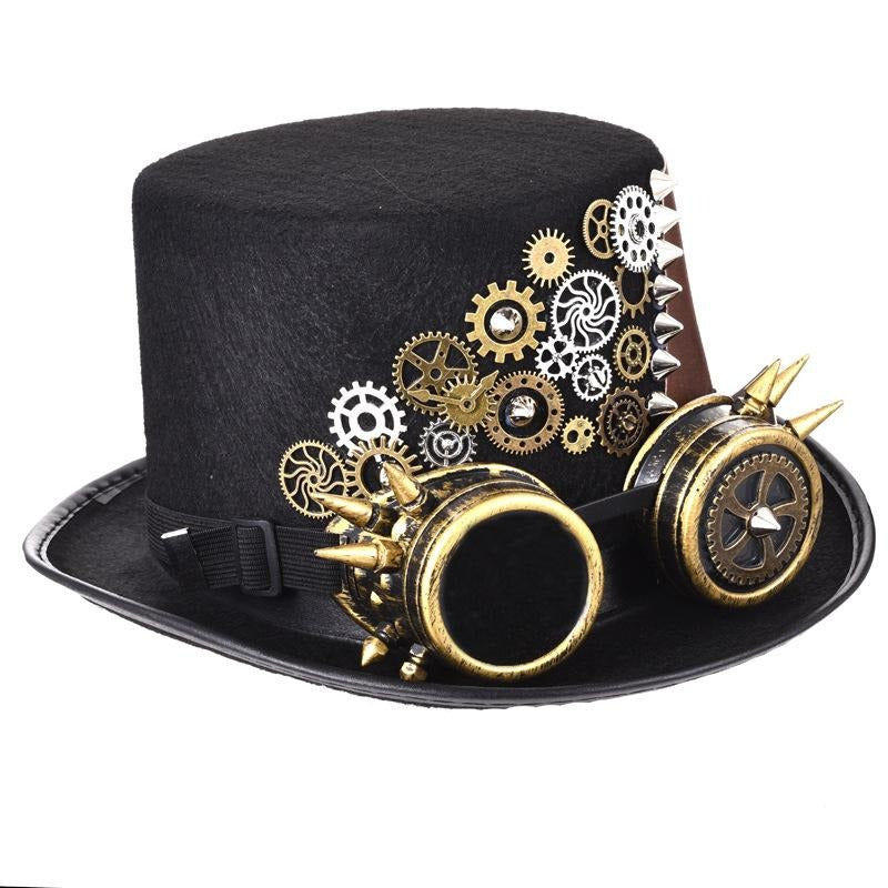 Steampunk Black Fedora