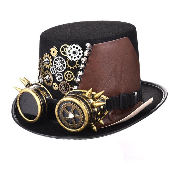 Steampunk Black Fedora