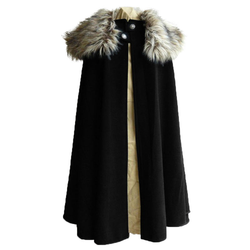 Faux Fur Collar Cloak