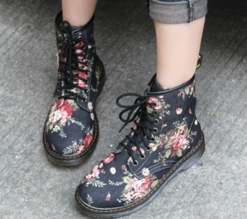 DM Style Floral Design Boots