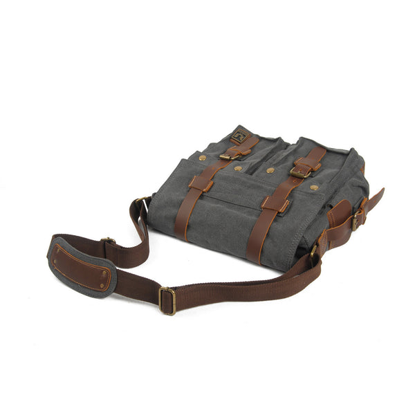 Canvas leather men's diagonal bag