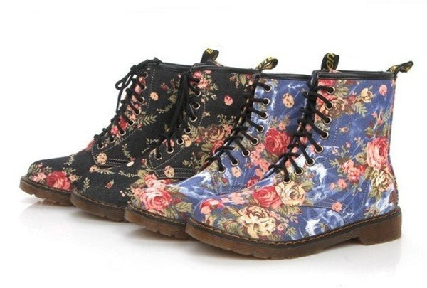 DM Style Floral Design Boots