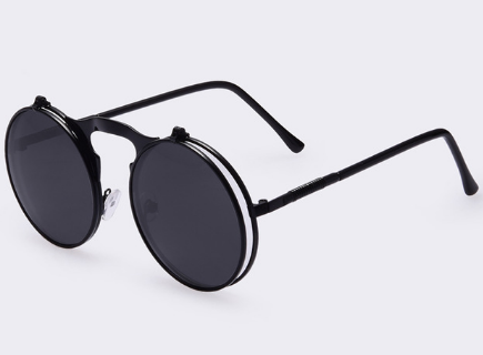 Retro flip cover polarizer men and women general sunglasses metal sunglasses