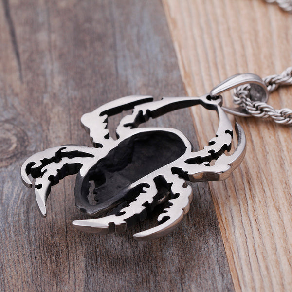 Men's Spider Pendant Skull Necklace