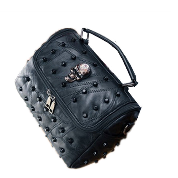 Black Skull Motif Shoulder Bag