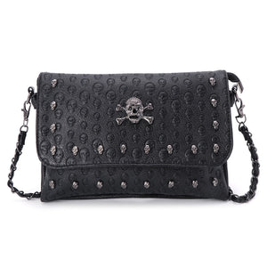 Black Skull Print Handbag