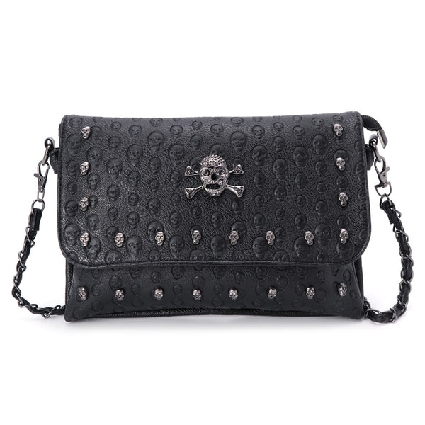 Black Skull Print Handbag